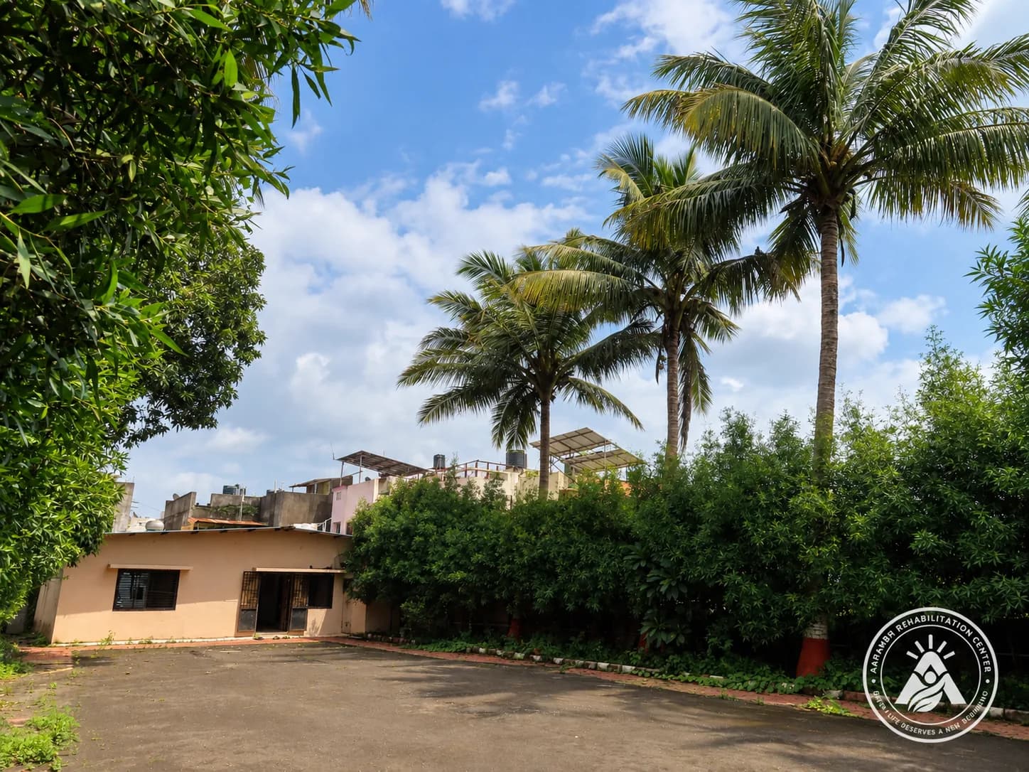 The leafy grounds at Aarambh in Bardoli